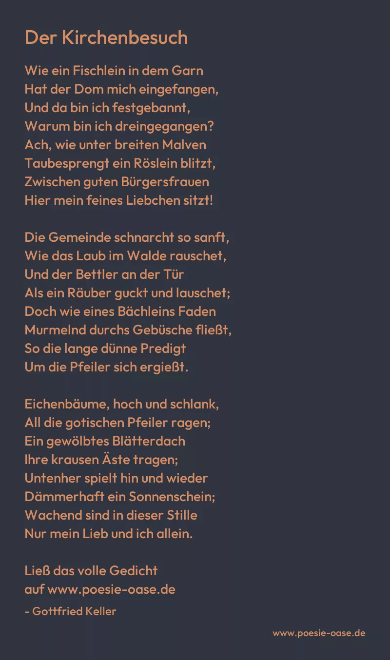Gedicht: Der Kirchenbesuch von Gottfried Keller