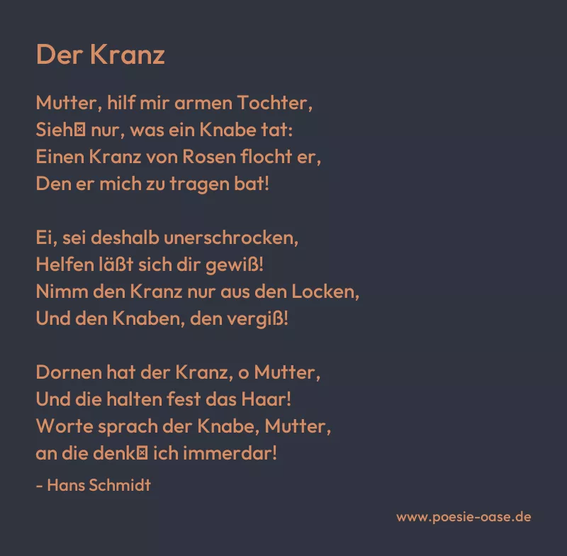 Gedicht: Der Kranz von Hans Schmidt