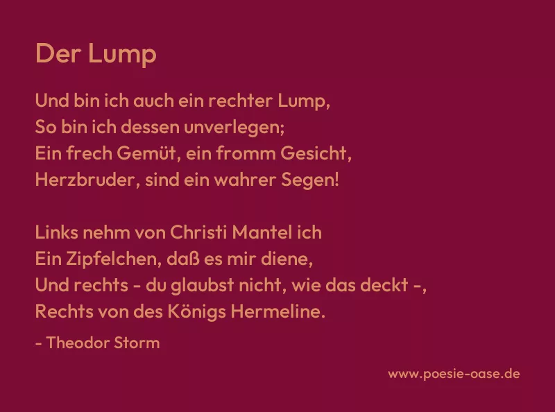 Gedicht: Der Lump von Theodor Storm