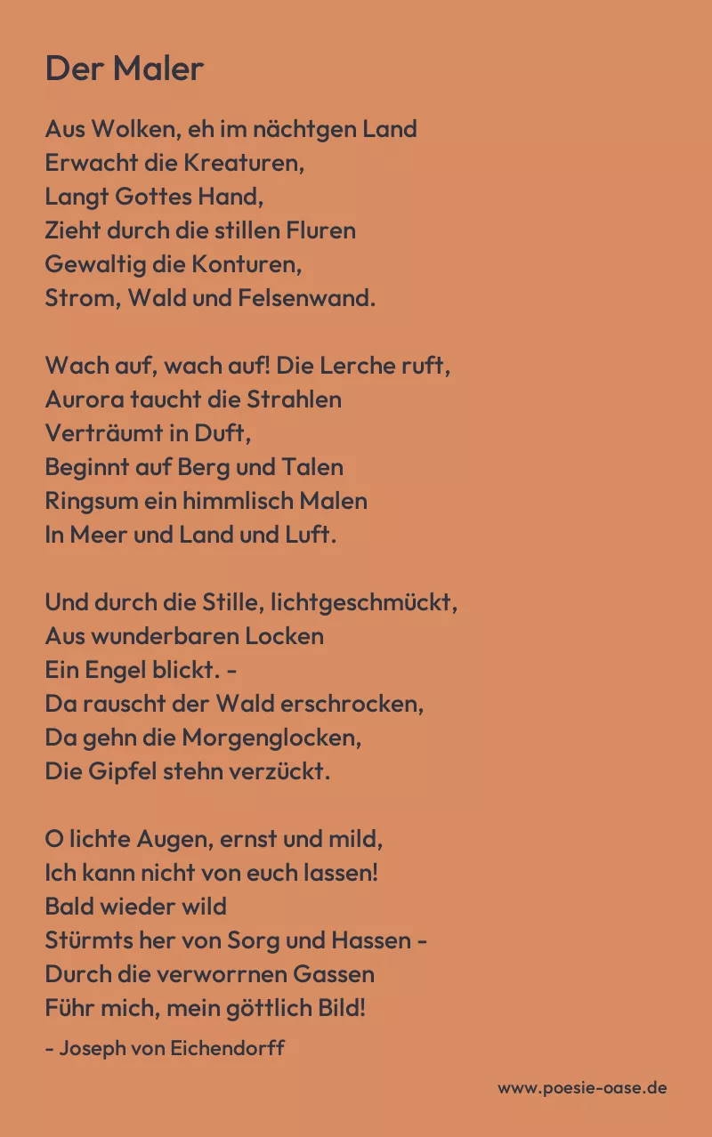 Gedicht: Der Maler von Joseph von Eichendorff