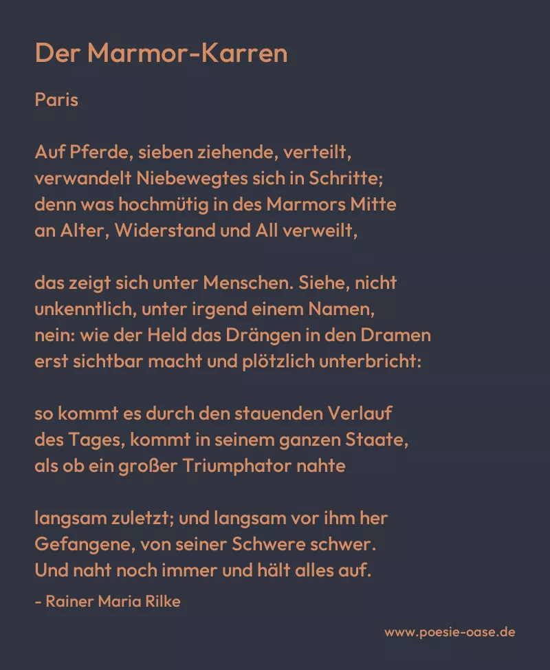 Gedicht: Der Marmor-Karren von Rainer Maria Rilke