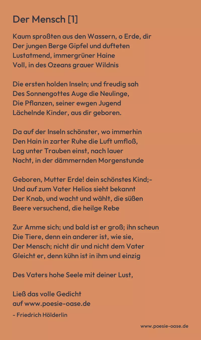 Gedicht: Der Mensch [1] von Friedrich Hölderlin