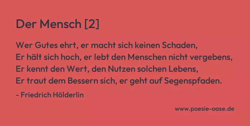 Gedicht: Der Mensch [2] von Friedrich Hölderlin
