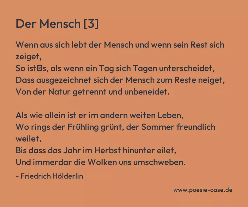 Gedicht: Der Mensch [3] von Friedrich Hölderlin