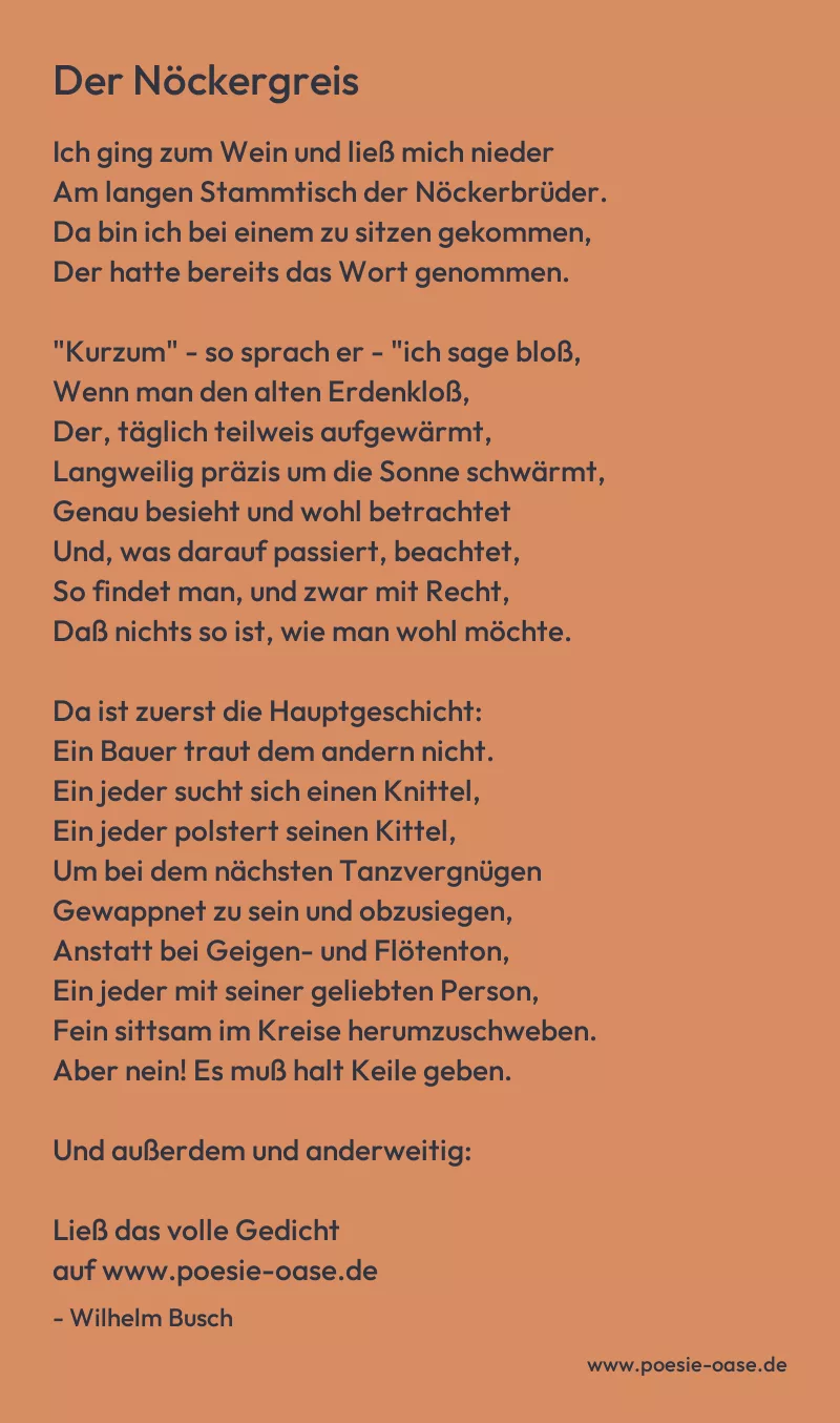 Gedicht: Der Nöckergreis von Wilhelm Busch