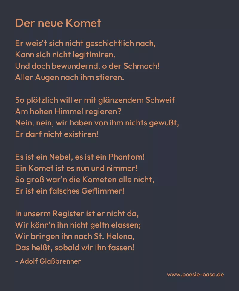 Gedicht: Der neue Komet von Adolf Glaßbrenner