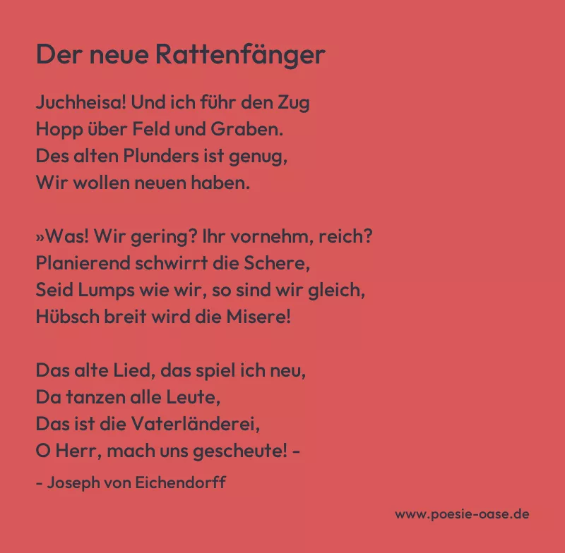 Gedicht: Der neue Rattenfänger von Joseph von Eichendorff