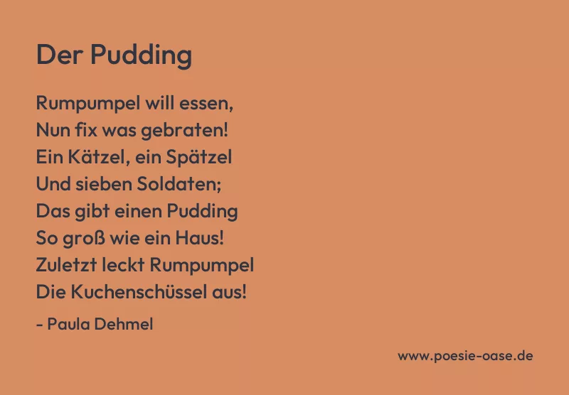 Gedicht: Der Pudding von Paula Dehmel