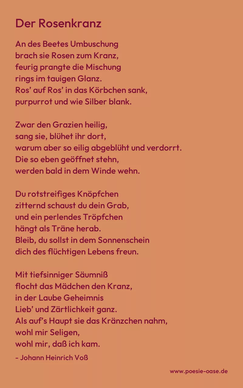 Gedicht: Der Rosenkranz von Johann Heinrich Voß