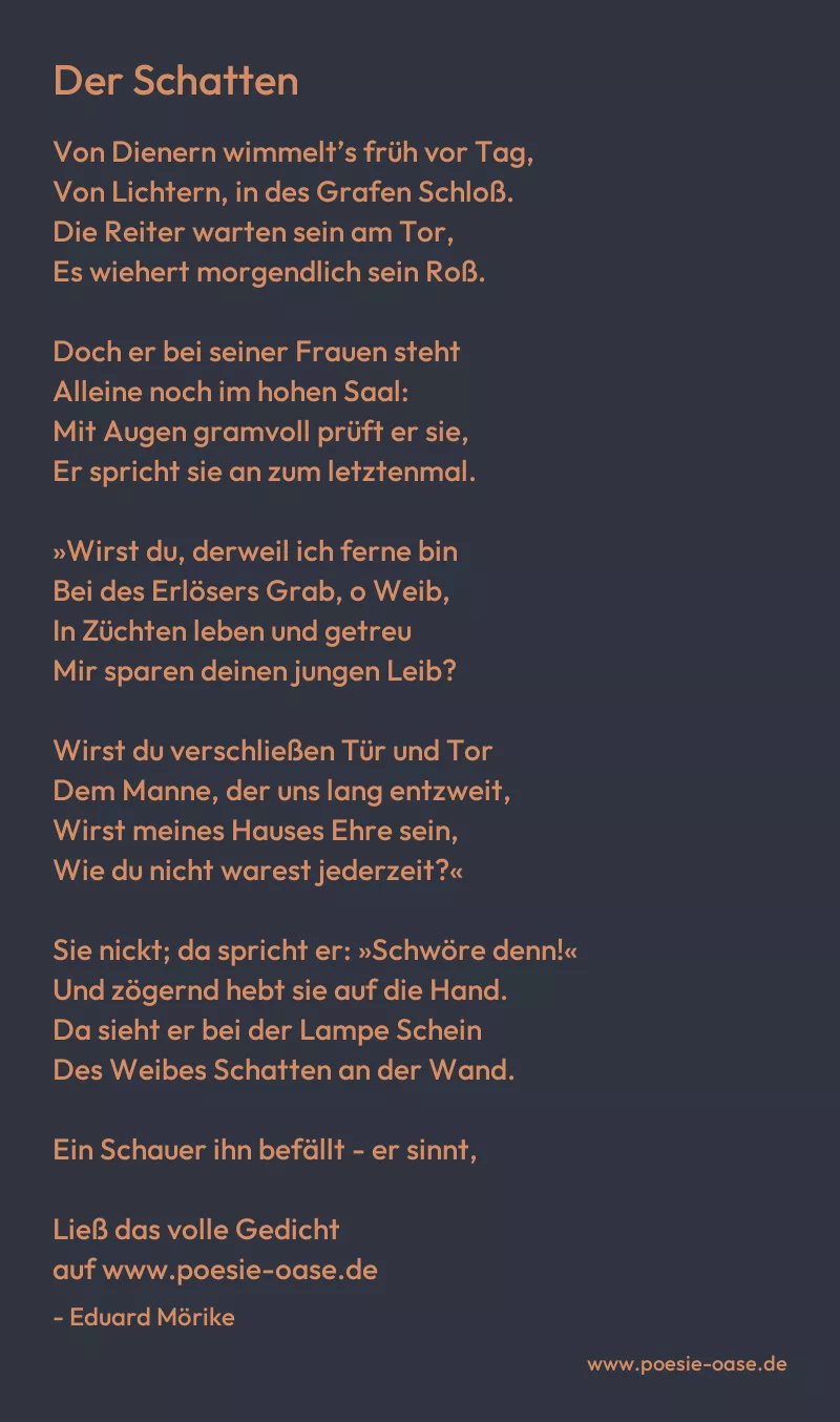 Gedicht: Der Schatten von Eduard Mörike