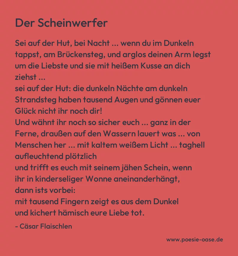 Gedicht: Der Scheinwerfer von Cäsar Flaischlen