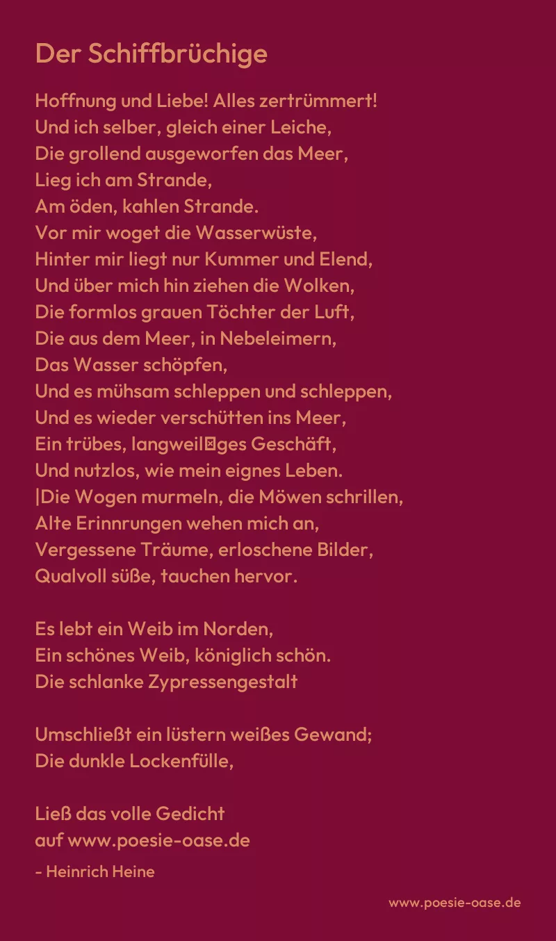 Gedicht: Der Schiffbrüchige von Heinrich Heine