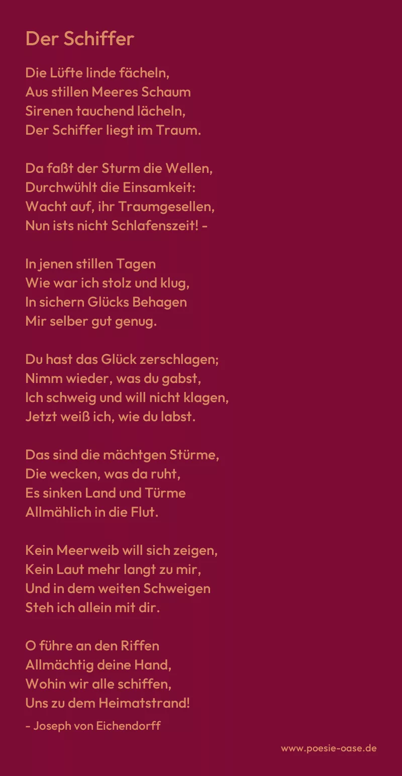 Gedicht: Der Schiffer von Joseph von Eichendorff