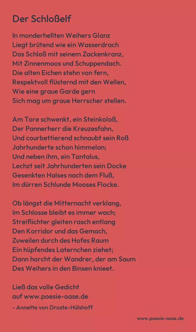 Gedicht: Der Schloßelf von Annette von Droste-Hülshoff