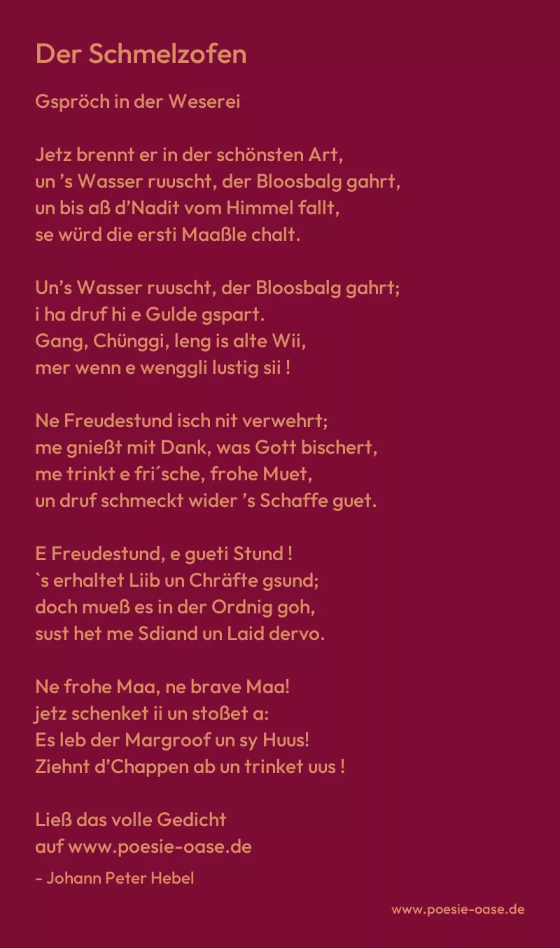Gedicht: Der Schmelzofen von Johann Peter Hebel