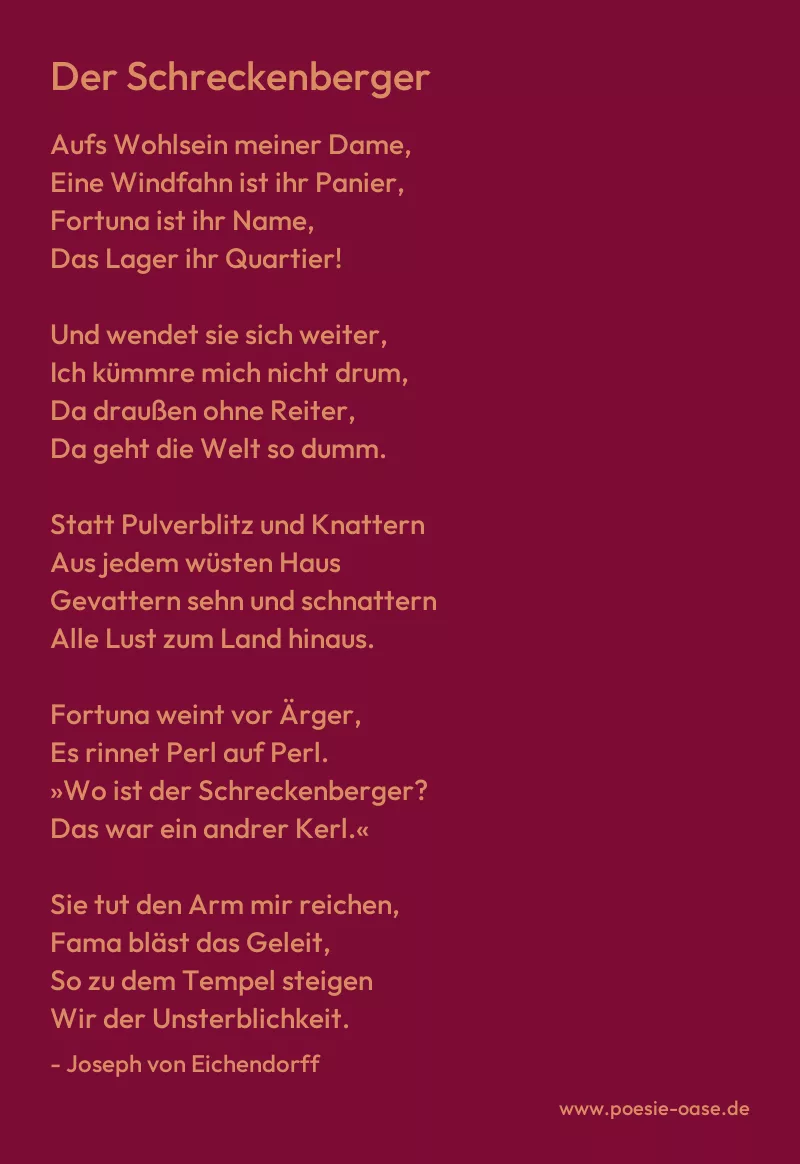 Gedicht: Der Schreckenberger von Joseph von Eichendorff