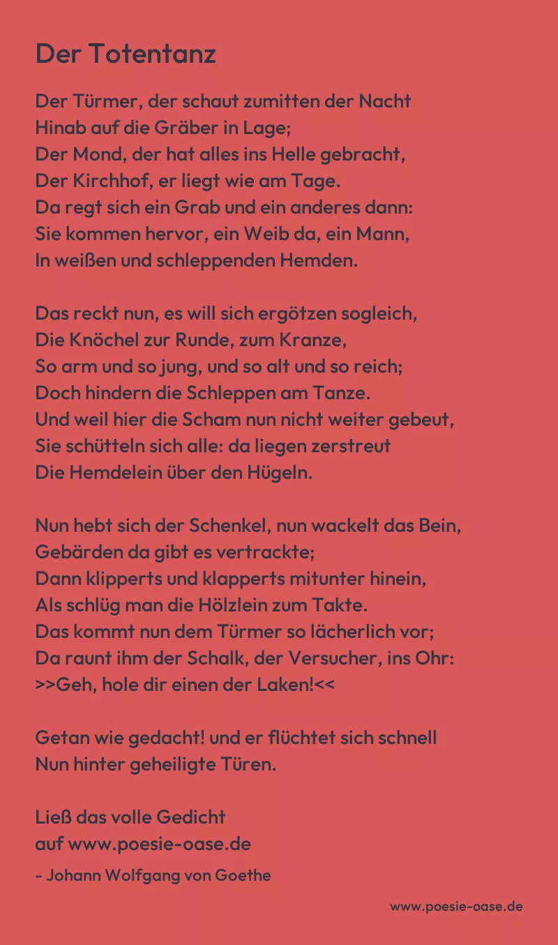 Gedicht: Der Totentanz von Johann Wolfgang von Goethe