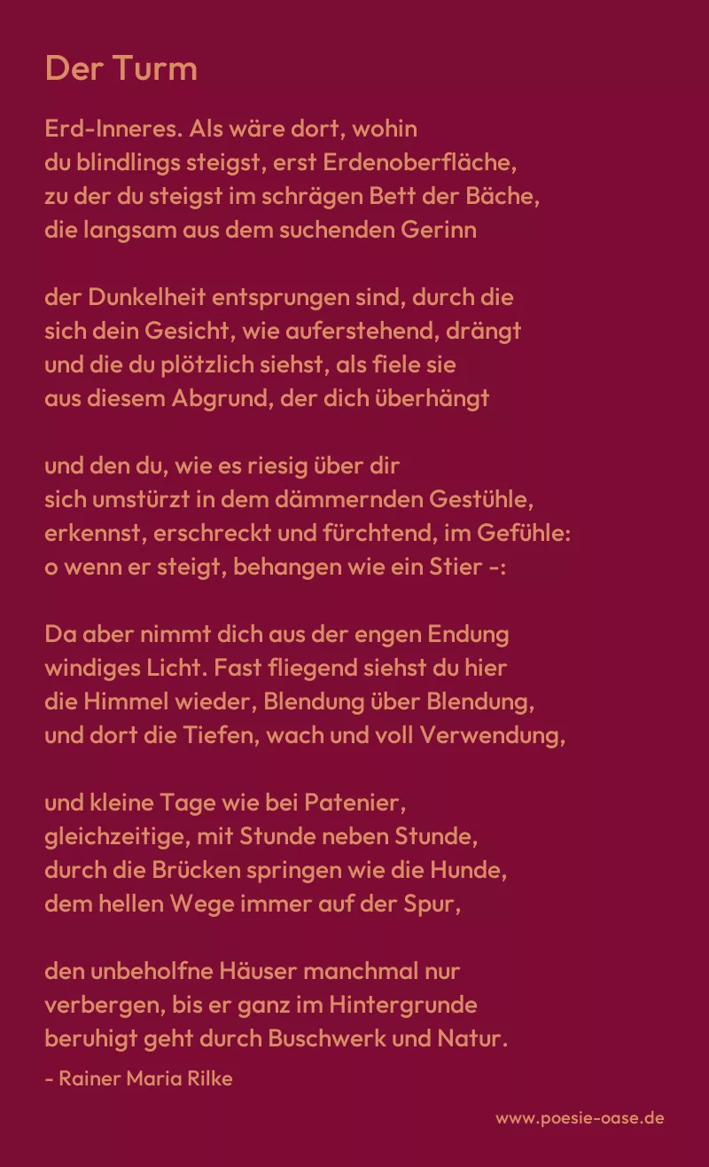 Gedicht: Der Turm von Rainer Maria Rilke