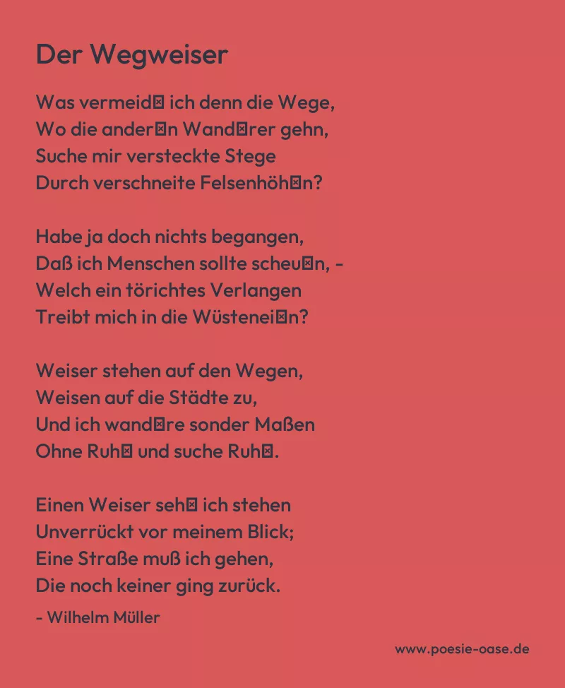 Gedicht: Der Wegweiser von Wilhelm Müller