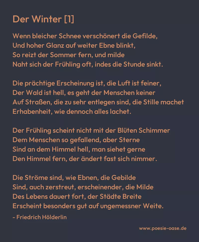 Gedicht: Der Winter [1] von Friedrich Hölderlin