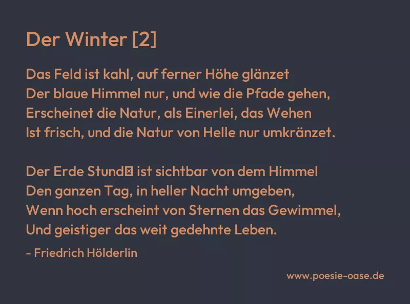 Gedicht: Der Winter [2] von Friedrich Hölderlin