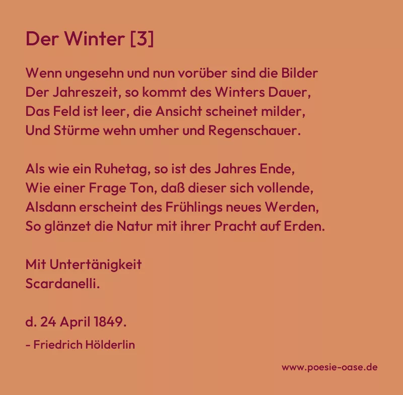 Gedicht: Der Winter [3] von Friedrich Hölderlin