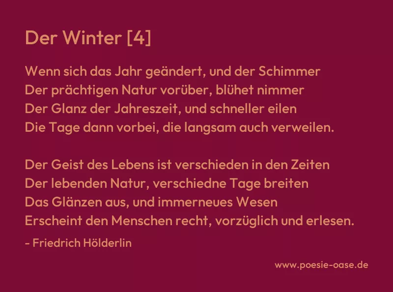 Gedicht: Der Winter [4] von Friedrich Hölderlin