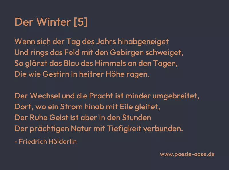 Gedicht: Der Winter [5] von Friedrich Hölderlin