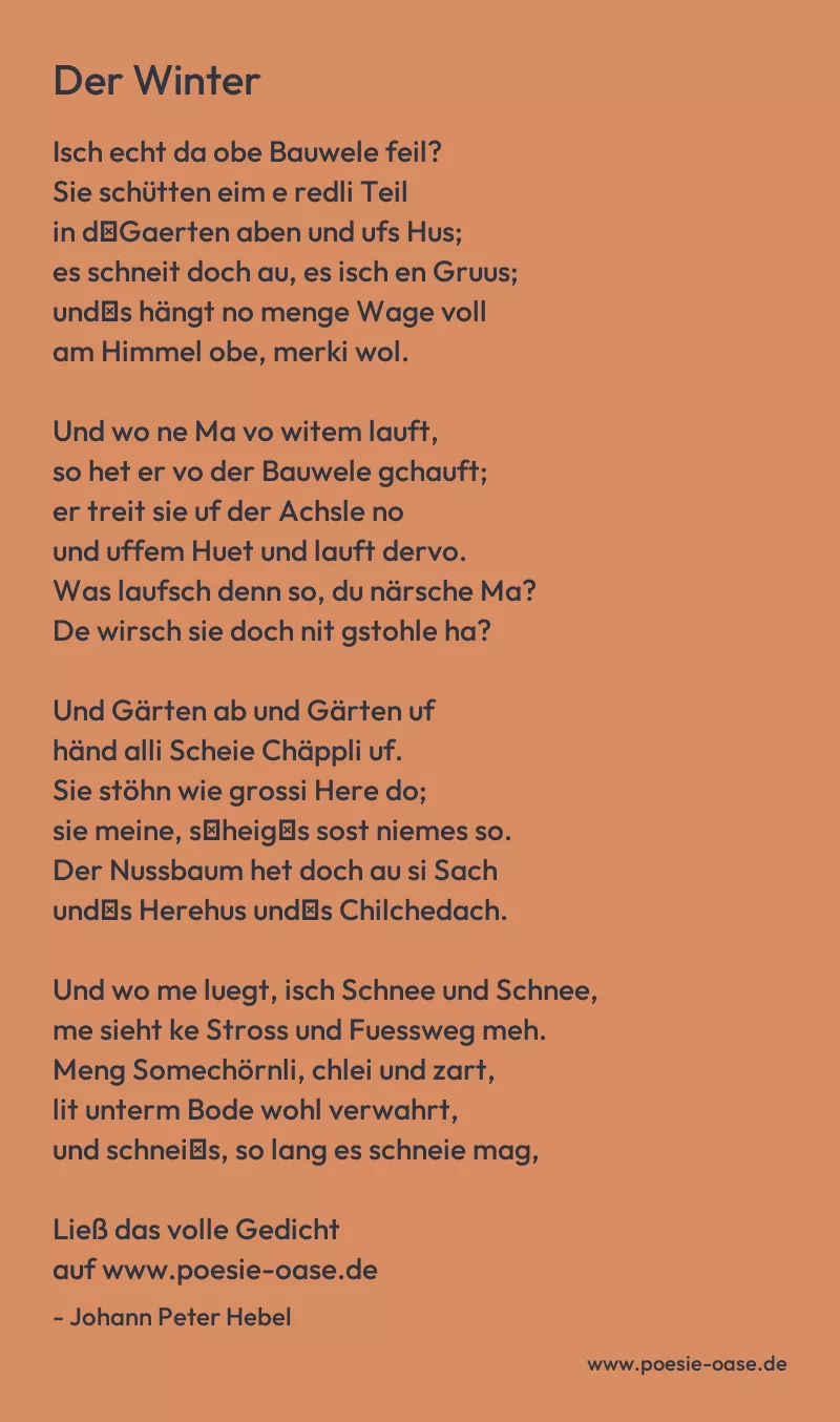 Gedicht: Der Winter von Johann Peter Hebel