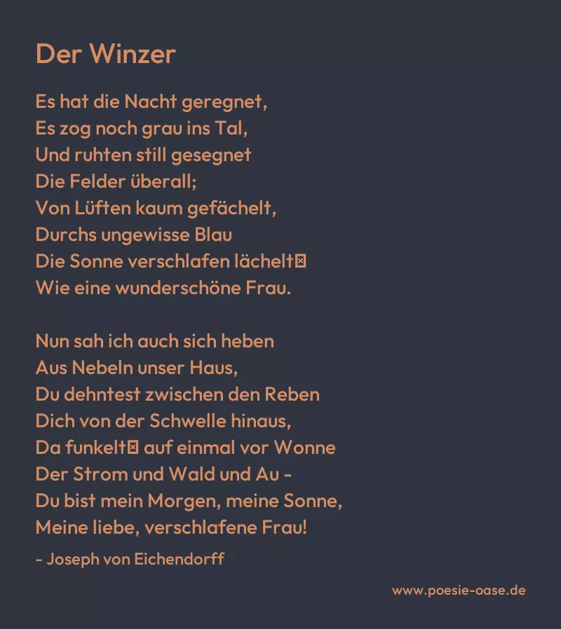 Gedicht: Der Winzer von Joseph von Eichendorff