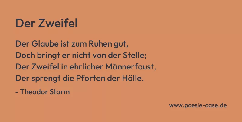 Gedicht: Der Zweifel von Theodor Storm