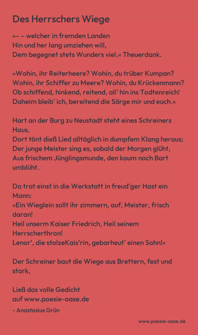 Des Herrschers Wiege