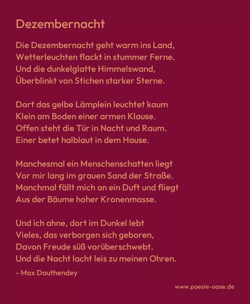 Gedicht: Dezembernacht von Max Dauthendey