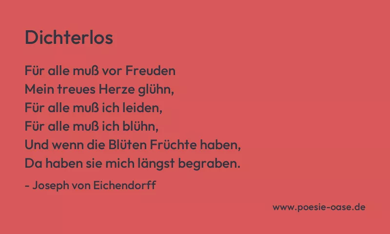 Gedicht: Dichterlos von Joseph von Eichendorff