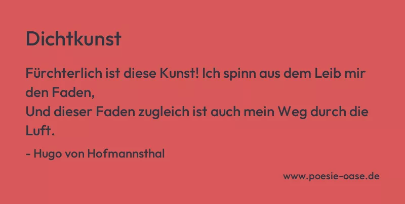 Gedicht: Dichtkunst von Hugo von Hofmannsthal