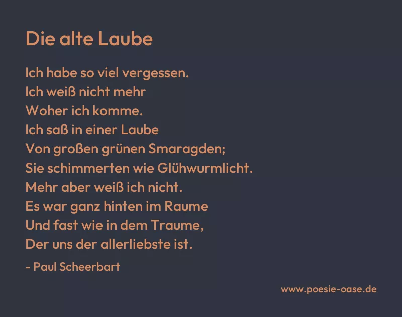Gedicht: Die alte Laube von Paul Scheerbart