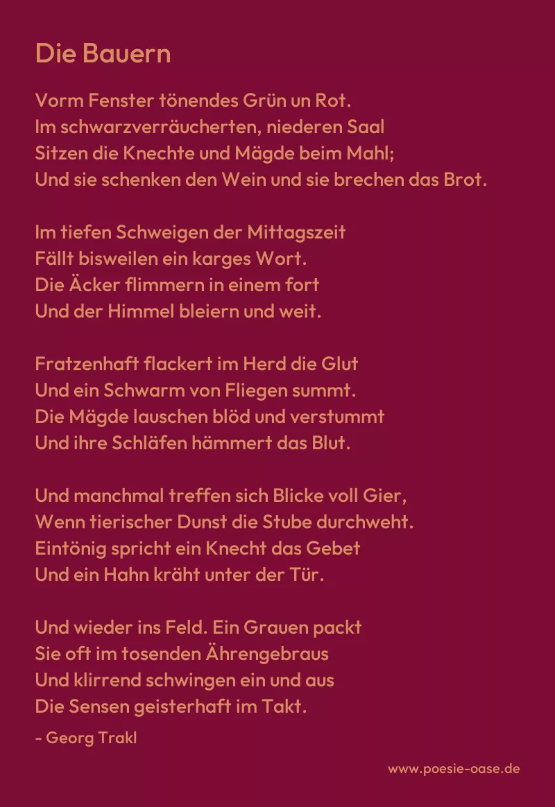 Gedicht: Die Bauern von Georg Trakl