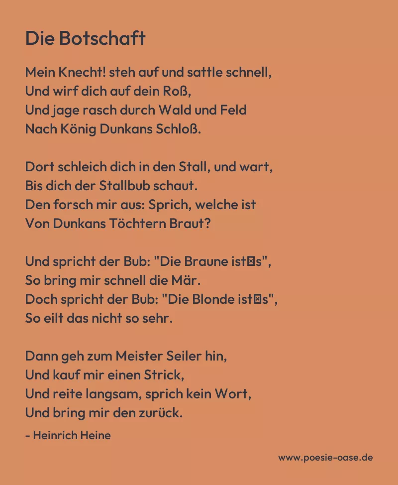 Gedicht: Die Botschaft von Heinrich Heine