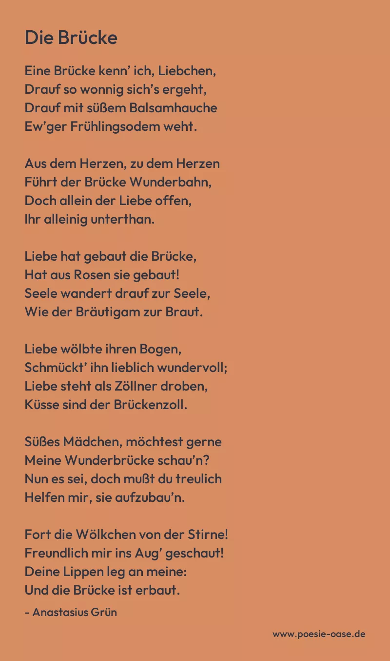 Gedicht: Die Brücke von Anastasius Grün