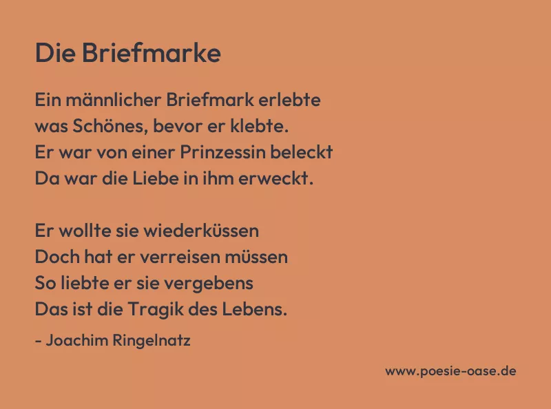Gedicht: Die Briefmarke von Joachim Ringelnatz