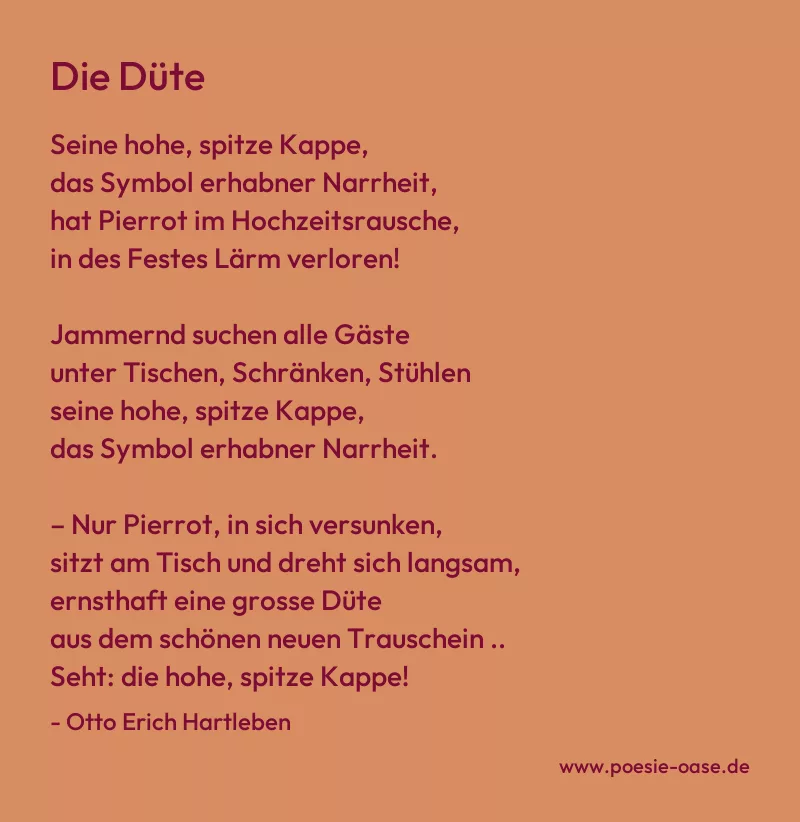 Gedicht: Die Düte von Otto Erich Hartleben