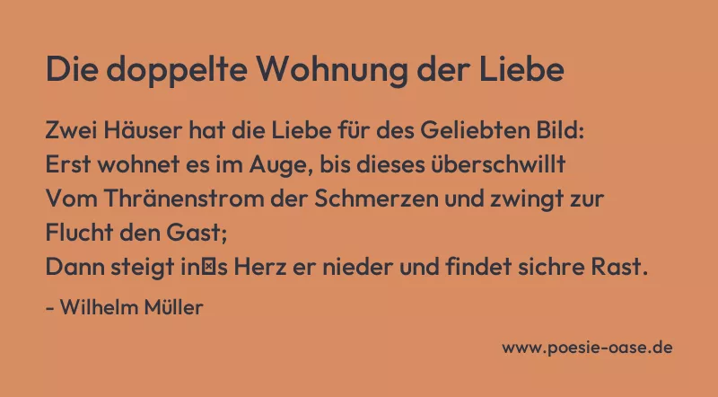 Gedicht: Die doppelte Wohnung der Liebe von Wilhelm Müller