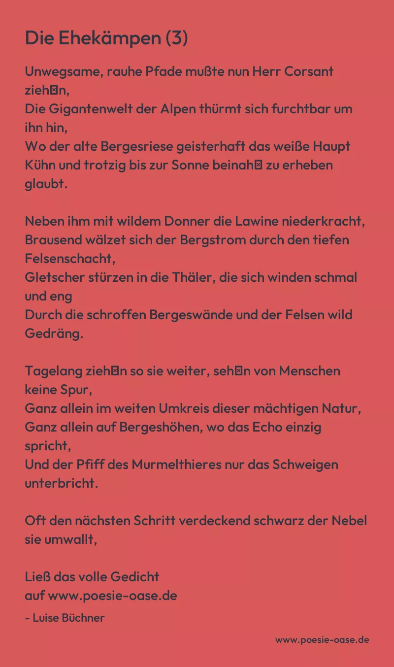 Gedicht: Die Ehekämpen (3) von Luise Büchner