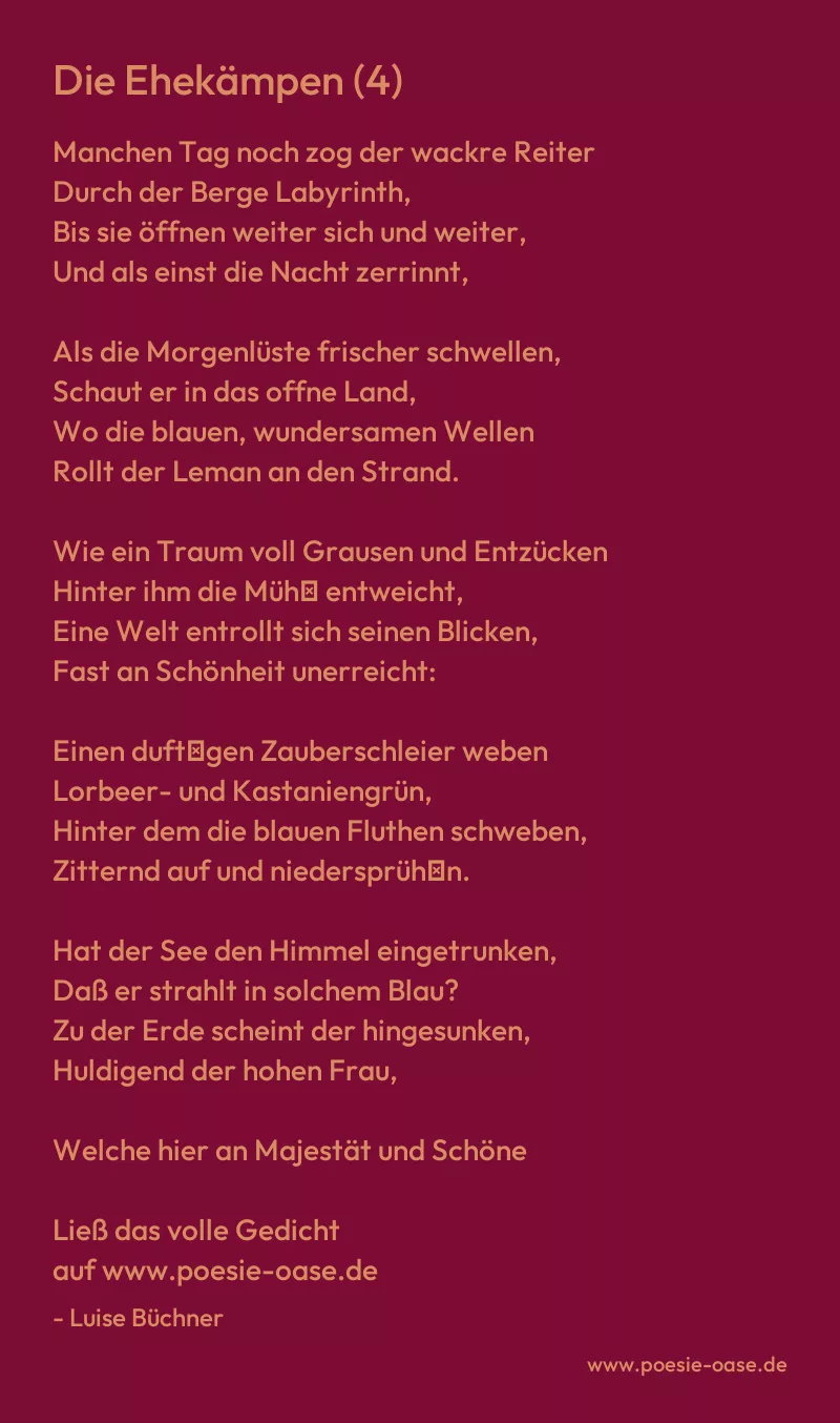 Gedicht: Die Ehekämpen (4) von Luise Büchner