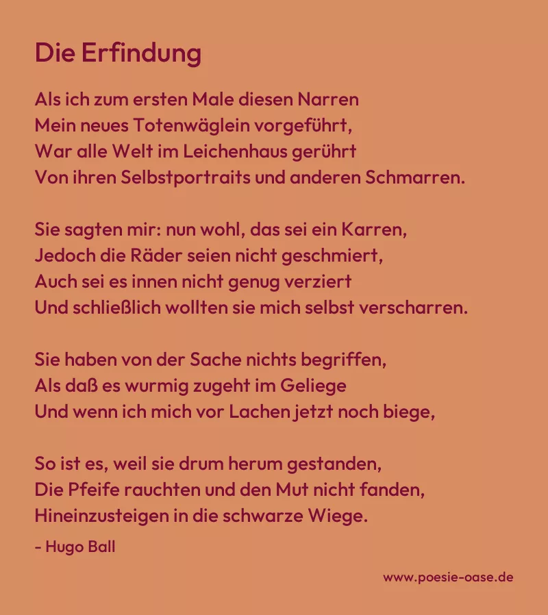 Gedicht: Die Erfindung von Hugo Ball