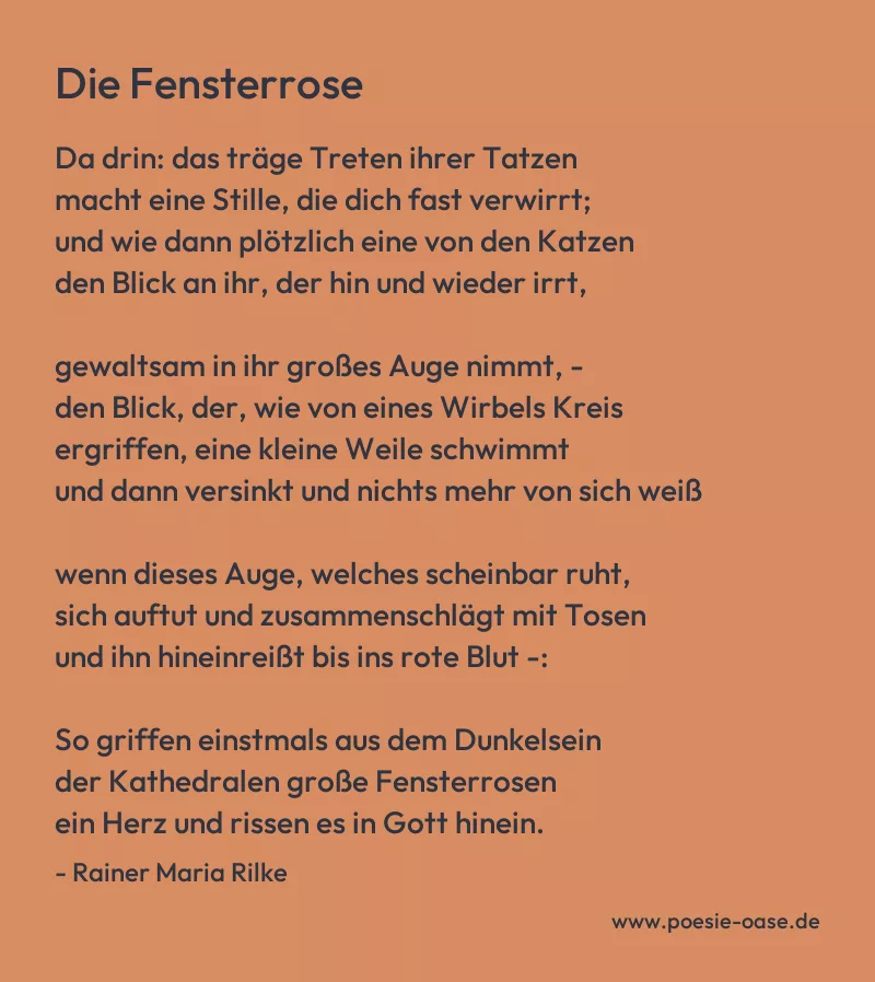 Gedicht: Die Fensterrose von Rainer Maria Rilke