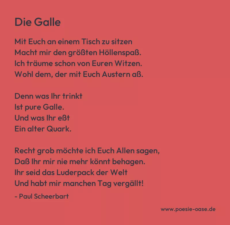 Gedicht: Die Galle von Paul Scheerbart