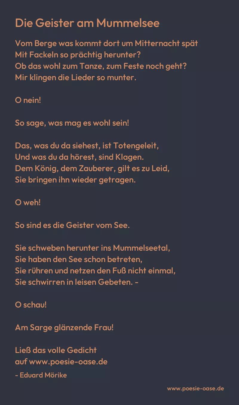 Gedicht: Die Geister am Mummelsee von Eduard Mörike