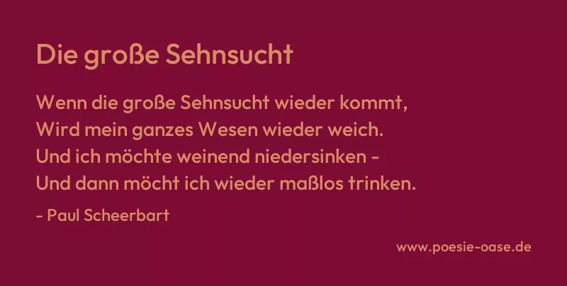 Gedicht: Die große Sehnsucht von Paul Scheerbart
