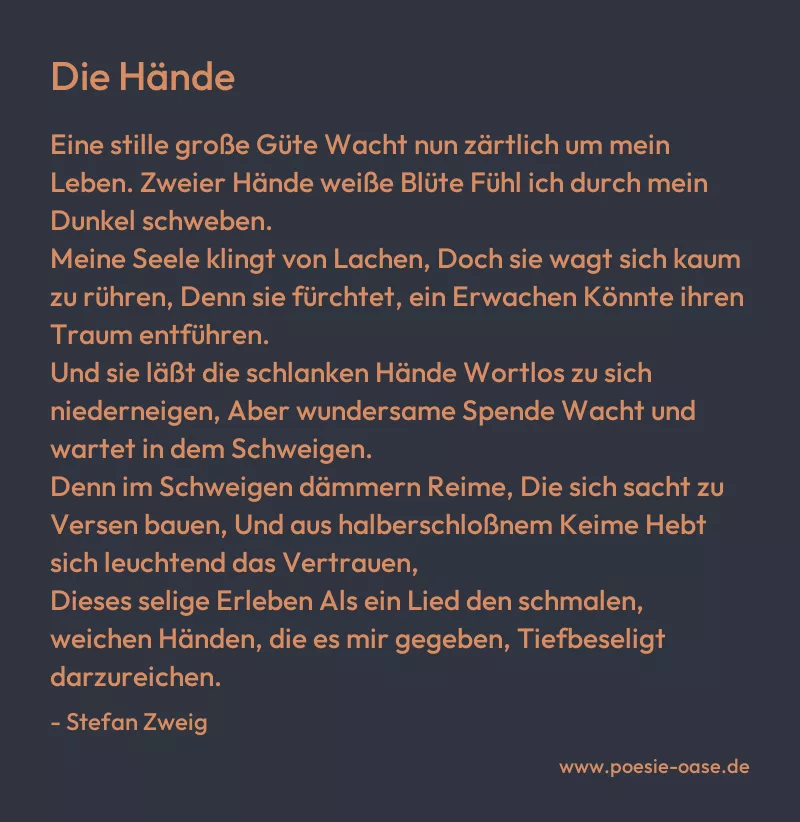 Gedicht: Die Hände von Stefan Zweig